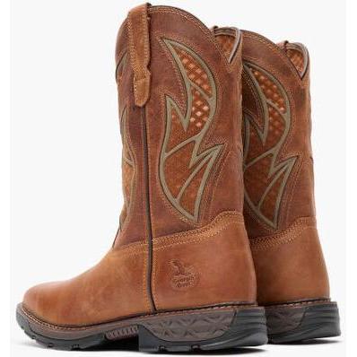 Georgia Men's Carbo Tec Flx 11" Pull On Insulkul Western Work Boot- Brown- GB00702 - Overlook Boots