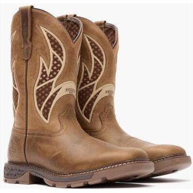 Georgia Men's Carbo Tec Flx 11" Alloy Toe Pull On Insulkul Work Boot - Tan - GB00711 - Overlook Boots