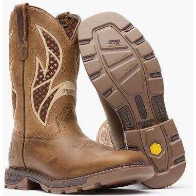 Georgia Men's Carbo Tec Flx 11" Alloy Toe Pull On Insulkul Work Boot - Tan - GB00711 - Overlook Boots
