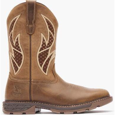 Georgia Men's Carbo Tec Flx 11" Alloy Toe Pull On Insulkul Work Boot - Tan - GB00711 - Overlook Boots