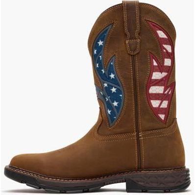 Georgia Men's Carbo Tec Flx 11" Square Toe Patriotic Western Work Boot - Brown - GB00721 - Overlook Boots