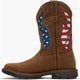 Georgia Men's Carbo Tec Flx 11" Square Toe Patriotic Western Work Boot - Brown - GB00721 - Overlook Boots