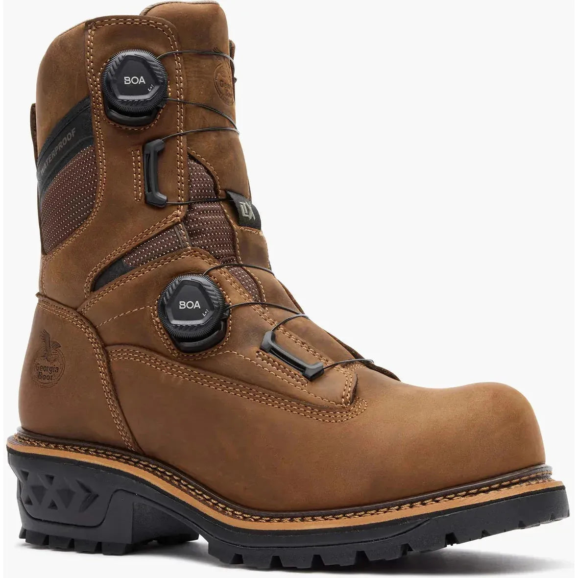 Georgia Men's LTX Logger 9" Comp Toe WP BOA Work Boot- Brown- GB00732 8 / Medium / Brown - Overlook Boots