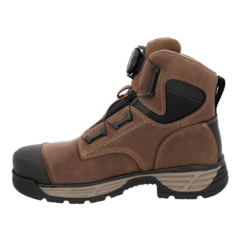 Georgia Men's Durablend Edge BOA Lace Alloy Toe WP 6" Work Boot - Brown - GB00733