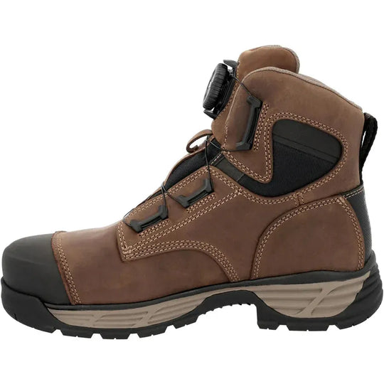 Georgia Men's Durablend Edge BOA Lace Alloy Toe WP 6" Work Boot - Brown - GB00733 - Overlook Boots
