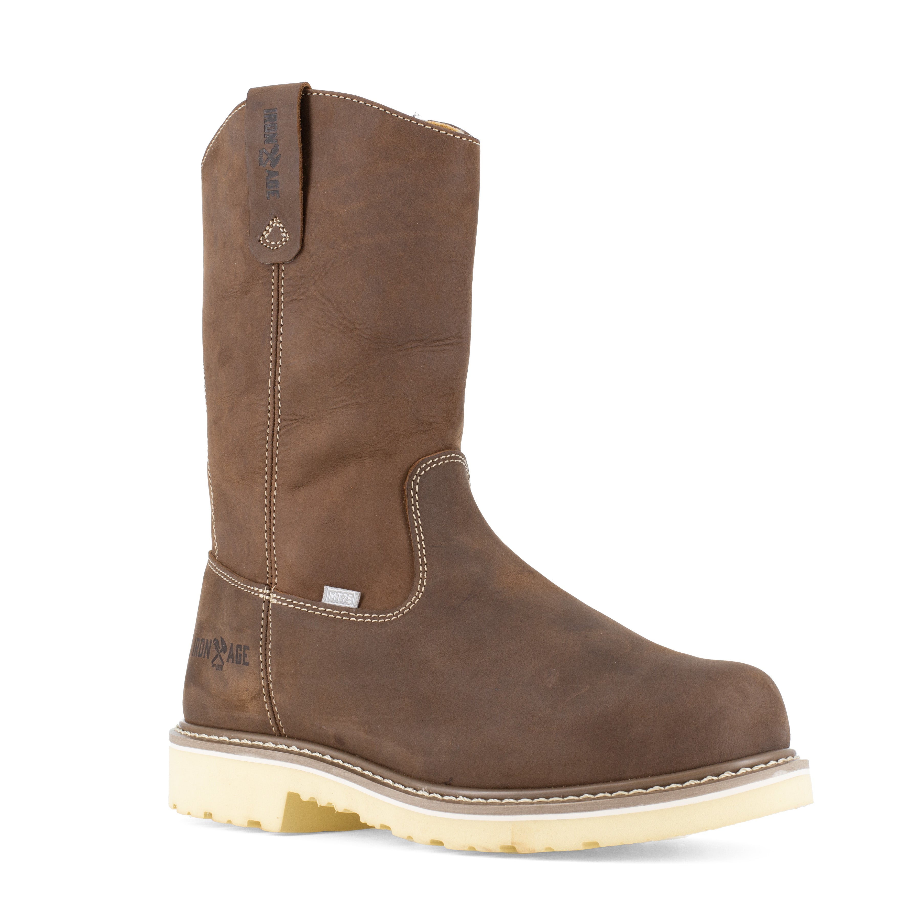 Iron Age Men's Solidifier 11" Composite Toe Cushguard Met Guard Wellington Work Boot - Brown - IA5092 7 / Medium / Brown - Overlook Boots