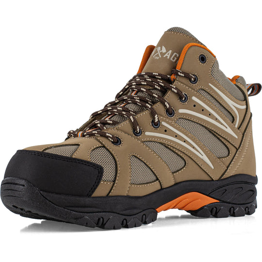 Iron Age Men's Surveyor Comp Toe Waterproof Hiker Work Shoe- Brown- IA5401 - Overlook Boots