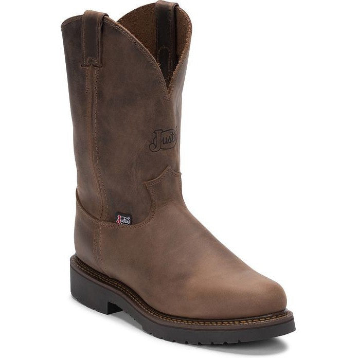 Justin Men's Balusters 11" Slip Resistant Western Work Boot -Brown- 4444 - Overlook Boots