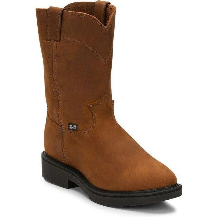 Justin Men's Conductor 10" USA Western Work Boot -Brown- 4760 - Overlook Boots