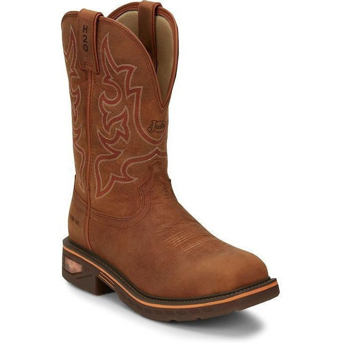 Justin Men's Resistor 11" Nano Composite Toe Western Work Boot -Brown- CR4016 - Overlook Boots