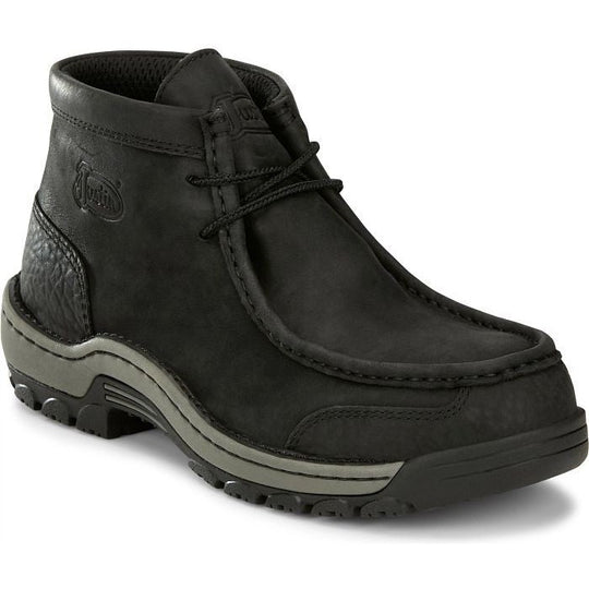 Justin Men's Crafton 4" Alloy Moc Toe Western Work Boot -Black- SE250 - Overlook Boots