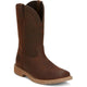 Justin Men's Buster 11" Square Toe Pull On Western Work Boot -Brown- SE3100 - Overlook Boots