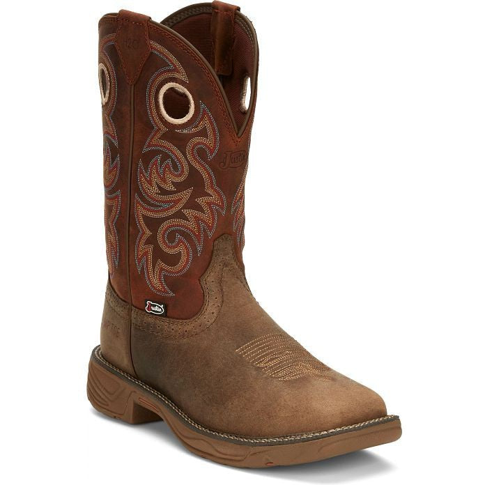 Justin Men's Rush 11" Composite Toe Waterproof Wesern Work Boot -Tan- SE4341 - Overlook Boots