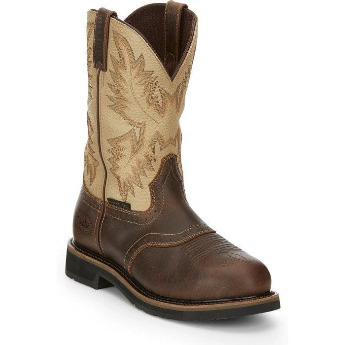 Justin Men's Superintendent 11" Steel Toe Western Work Boot -Brown- SE4661 - Overlook Boots