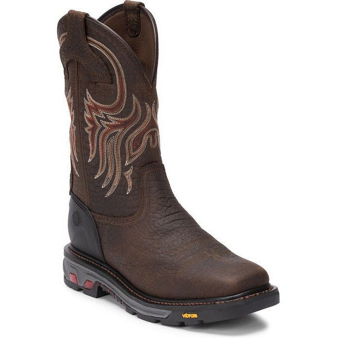 Justin Men's Driscoll 11" Western Work Boot - Pecan Brown - WK2110 - Overlook Boots