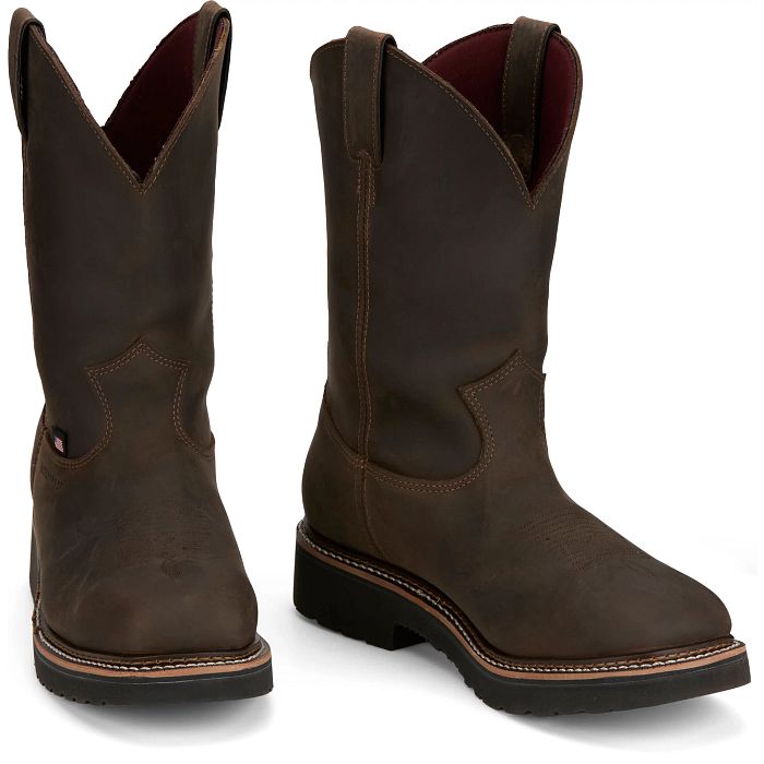 Justin Men's USA Made Billings 11" Steel Toe Waterproof Wester Work Boot - HL4235 - Overlook Boots