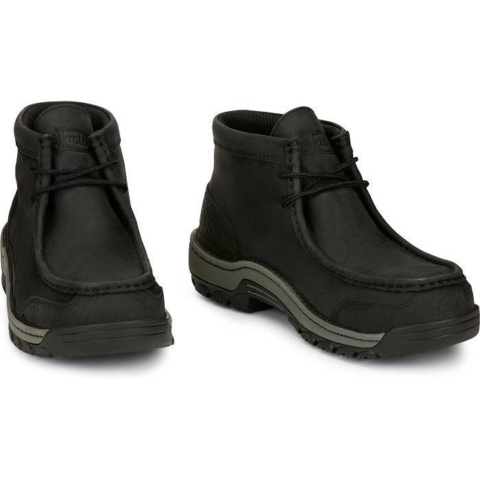 Justin Men's Crafton 4" Alloy Moc Toe Western Work Boot -Black- SE250 - Overlook Boots