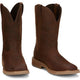 Justin Men's Buster 11" Square Toe Pull On Western Work Boot -Brown- SE3100 - Overlook Boots