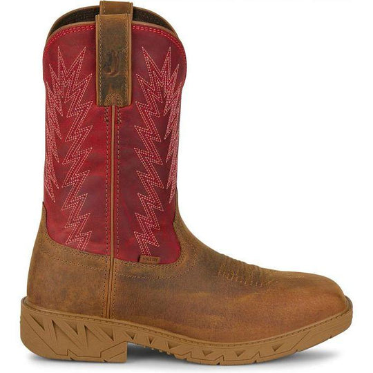 Justin Men's Markout 11" Steel Toe Western Work Boot - Brown - PD4071 7.0 / Medium / Brown - Overlook Boots