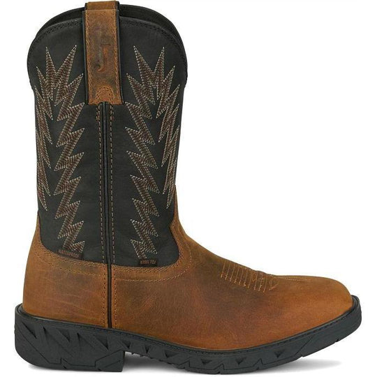 Justin Men's Taskmaker 11" Waterproof Western Work Boot - Brown - PD4072 7.0 / Medium / Brown - Overlook Boots