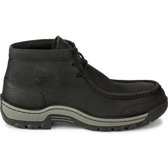 Justin Men's Crafton 4" Alloy Moc Toe Western Work Boot -Black- SE250 8.0 / Medium / Black - Overlook Boots