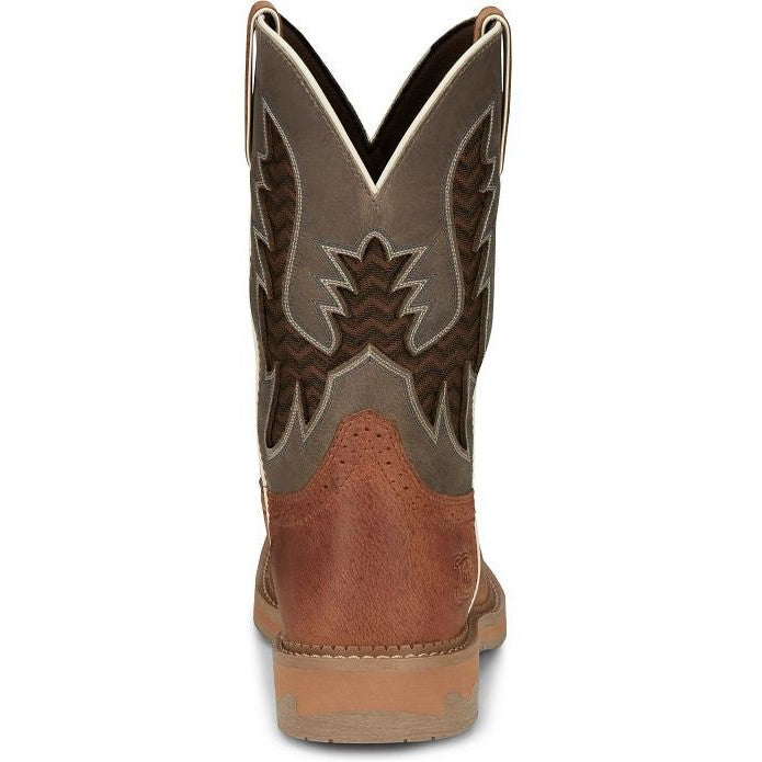 Justin Men's Bolt 11" Square Toe Western Work Boot -Brown- SE4110 - Overlook Boots