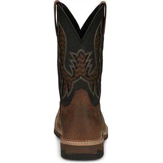 Justin Men's Bolt 11" Square Toe Western Work Boot - Brown - SE4112 - Overlook Boots