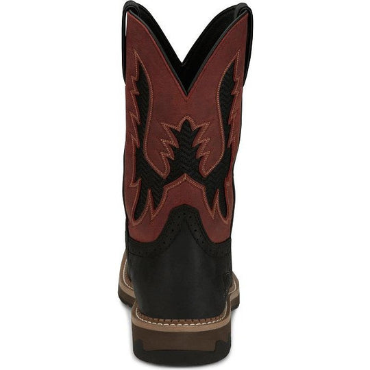 Justin Men's Bolt 11" Square Toe Western Work Boot -Black- SE4116 - Overlook Boots