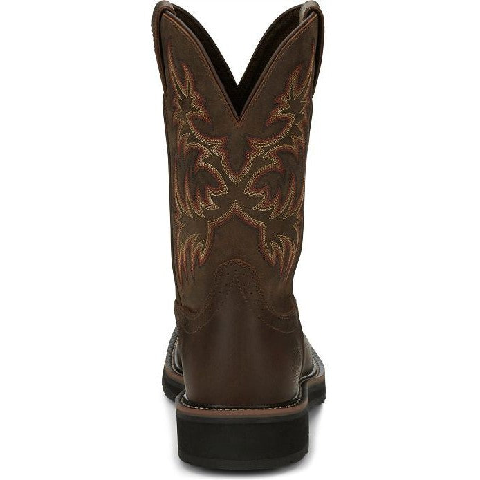 Justin Men's Driller 11" Square Toe Western Work Boot -Brown- SE4681 - Overlook Boots