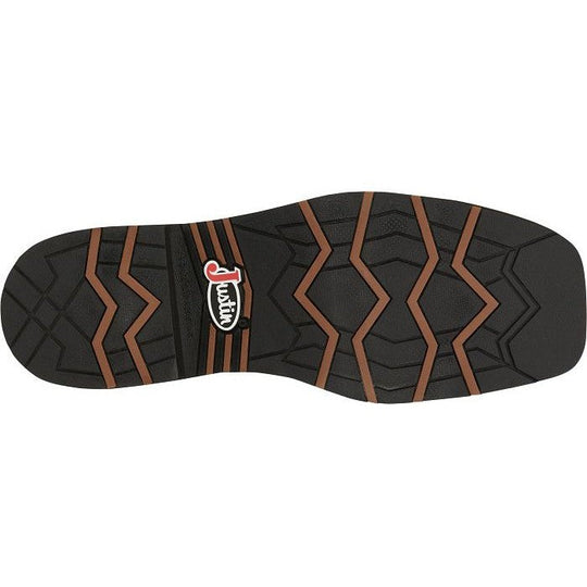 Justin Men's Bolt 11" Square Toe Western Work Boot - Brown - SE4112 - Overlook Boots