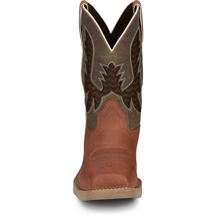 Justin Men's Bolt 11" Square Toe Western Work Boot -Brown- SE4110 - Overlook Boots