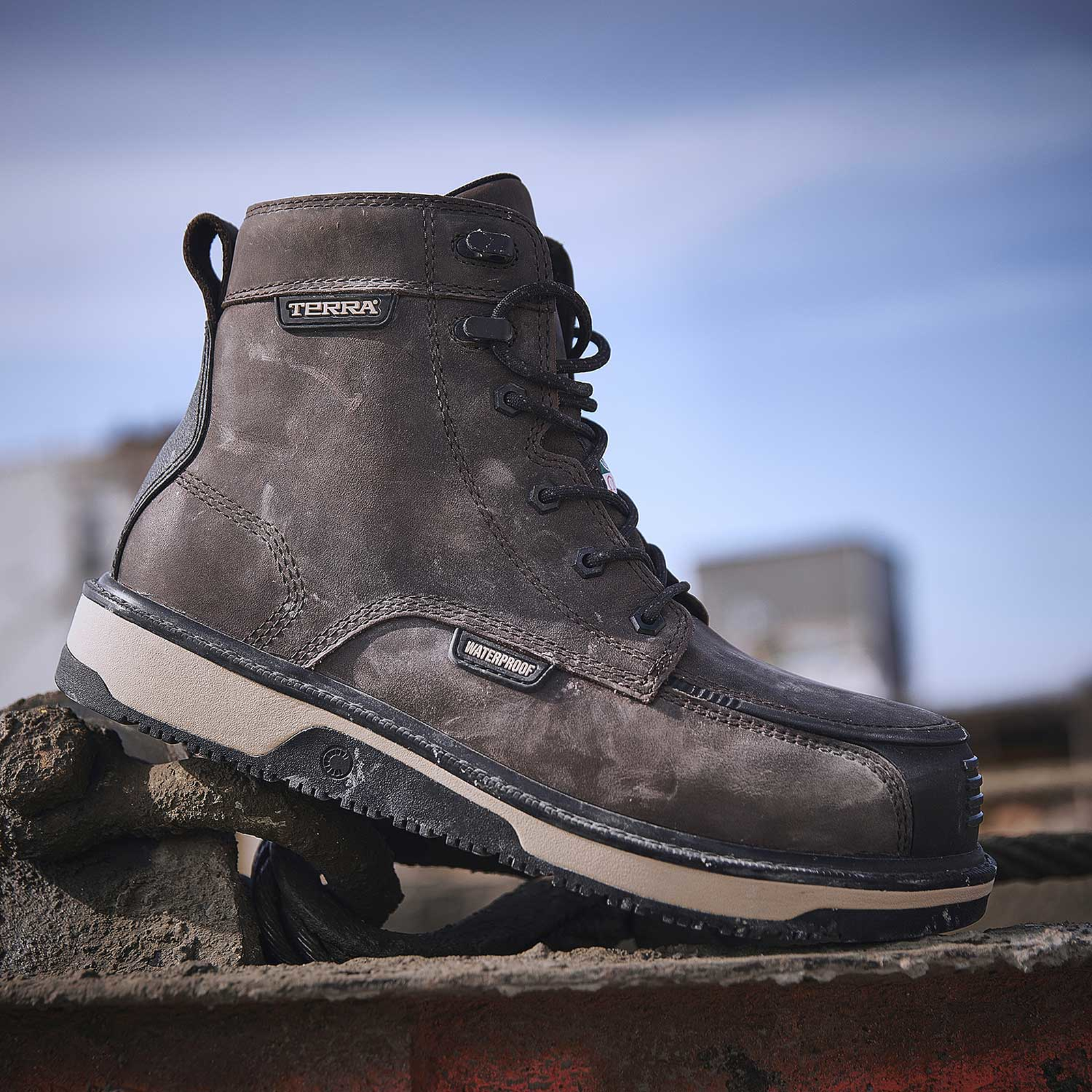 Terra Men's Ironstone 6" Composite Toe Waterproof Safety Work Boot- Brown- 839GDB - Overlook Boots