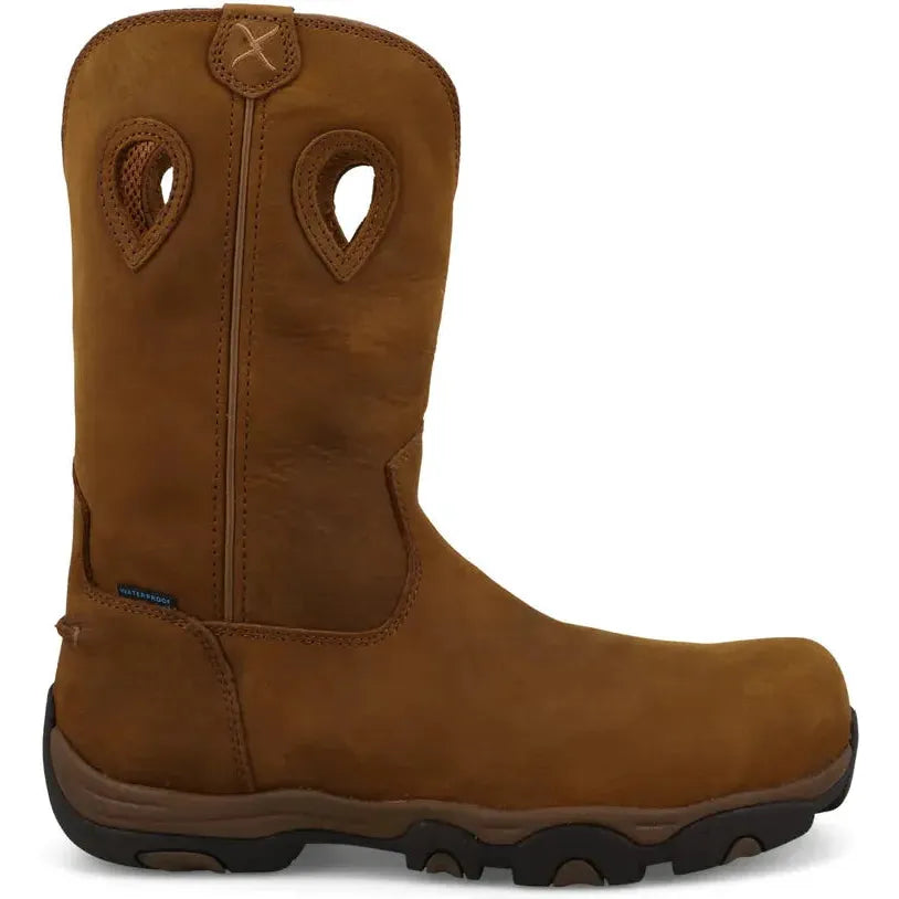 Twisted X Men's 11" Nano Toe Waterproof Pull On Hiker Work Boot - Saddle - MHKBNW1
