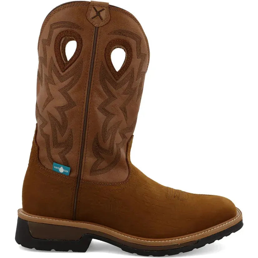 Twisted X Men's Lite 12" Comp Toe Waterproof Western Work Boot - Brown - MLCCW05