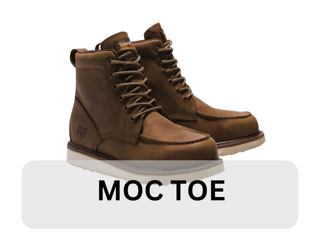 pair of moc toe boots