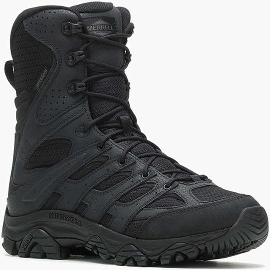 Merrell Work Men's Moab 3.8" Tactical Zip WP Hiking Boot -Black- J003907 8 / Medium / Black - Overlook Boots