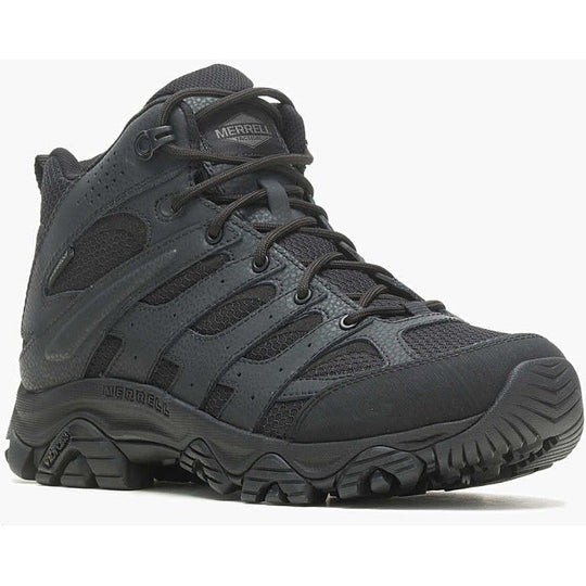 Merrell Work Men's Moab 3 Mid Tactical WP Hiking Boot -Black- J003911 8 / Medium / Black - Overlook Boots