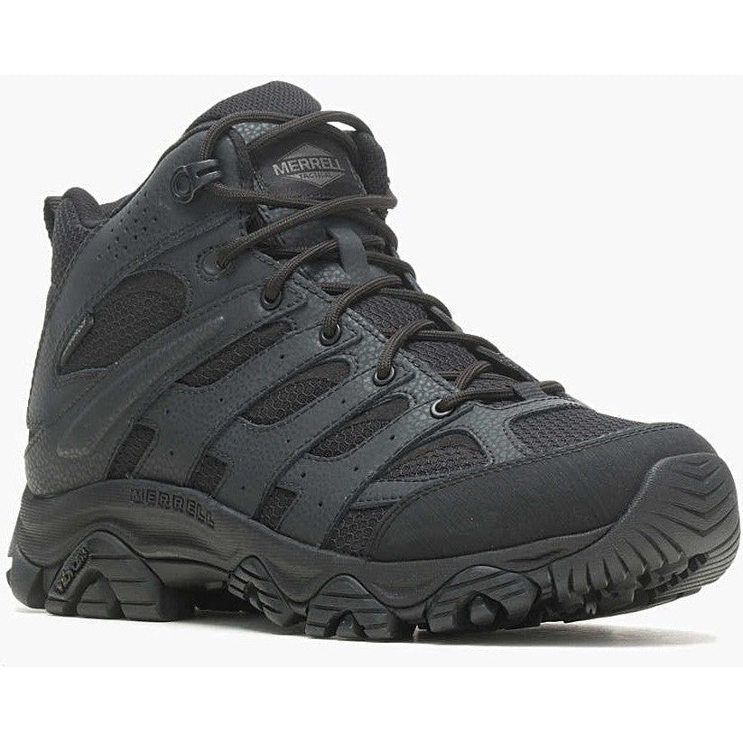 Merrell Work Men's Moab 3 Mid Tactical WP Hiking Boot -Black- J003911 8 / Medium / Black - Overlook Boots