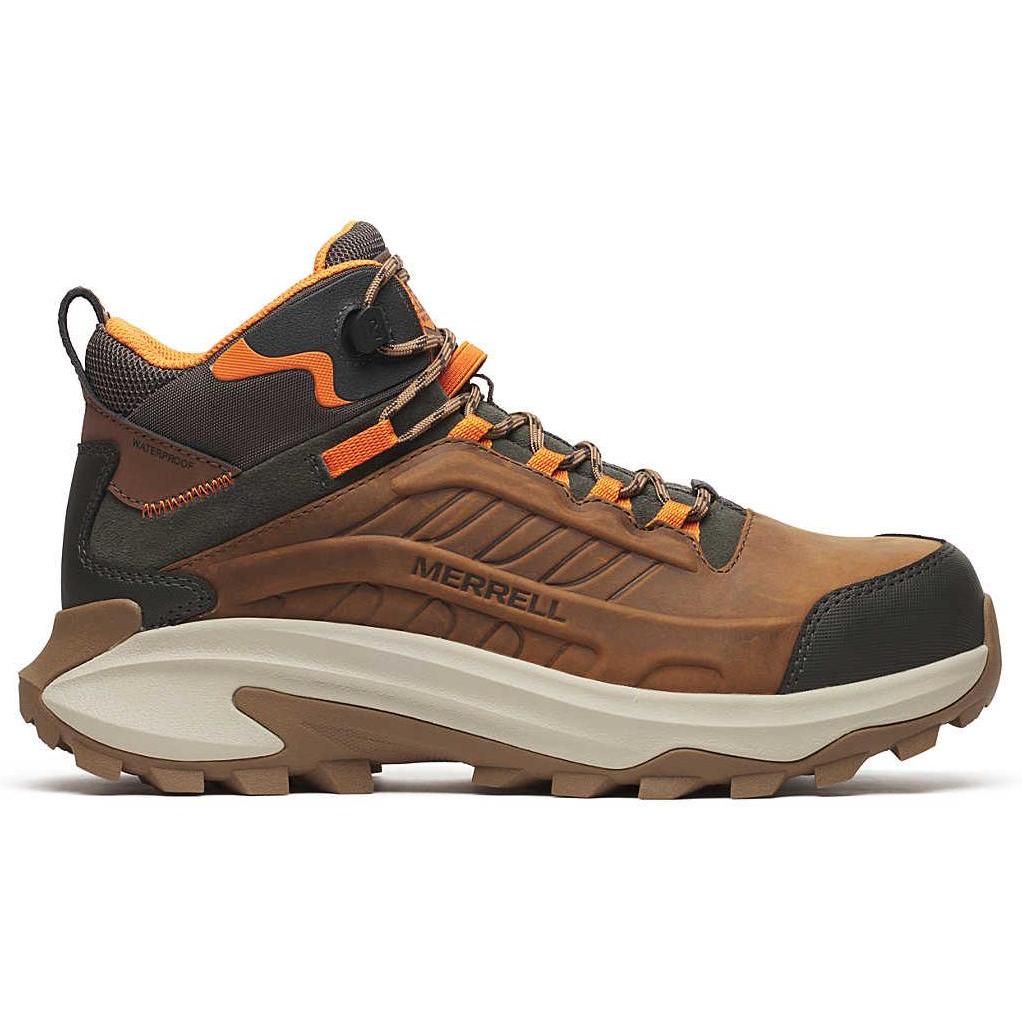 Merrell Work Men's Moab Speed 2 Carbon Fiber Waterproof Work Shoe- Brown- J007901 7 / Medium / Brown - Overlook Boots