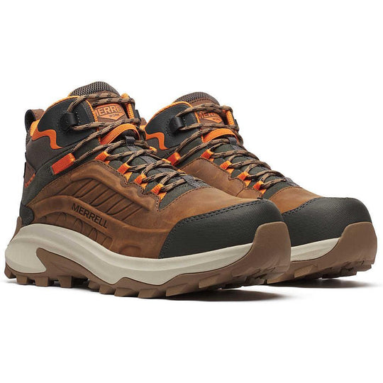 Merrell Work Men's Moab Speed 2 Carbon Fiber Waterproof Work Shoe- Brown- J007901 - Overlook Boots