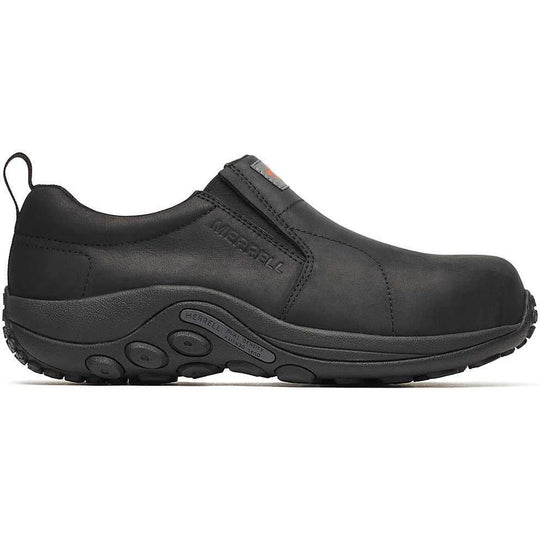 Merrell Work Men's Jungle Moc Waterproof Leather Hi-Vis Carbon Work Shoe J008005 7 / Medium / Black - Overlook Boots