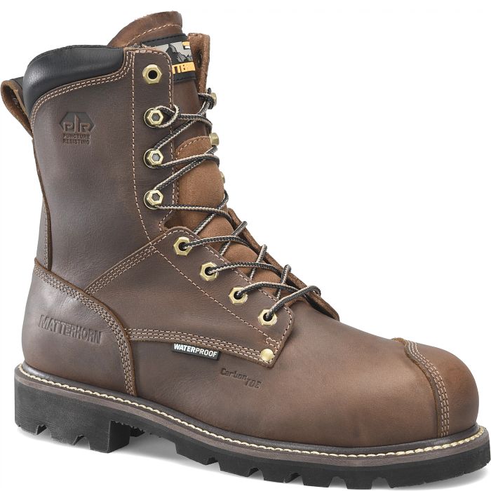Matterhorn Men's Corvus 8" Waterproof Composite Toe PunCompositeure Work Boot -Brown- MT2508 - Overlook Boots
