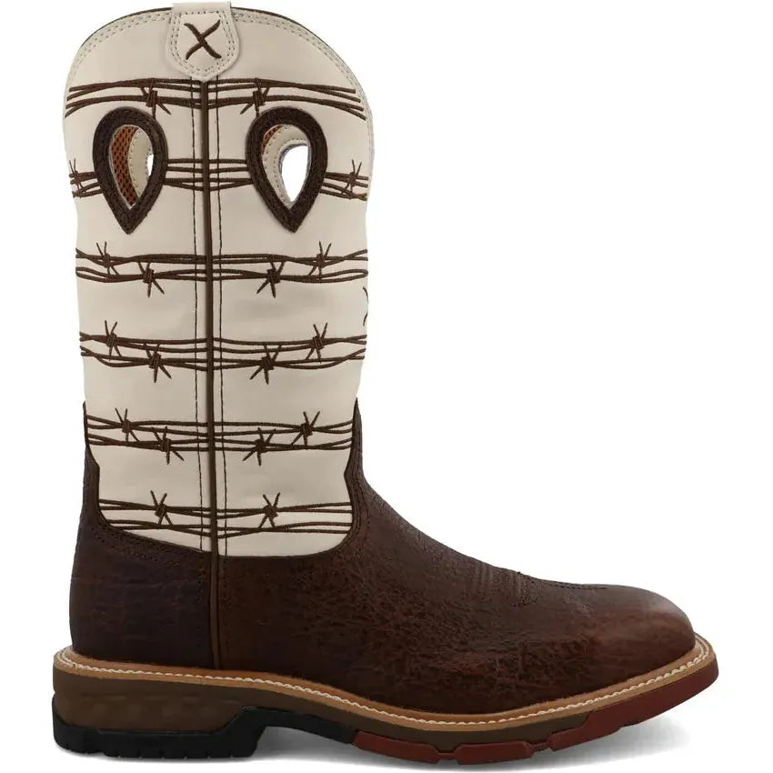 Twisted X Men's CellStretch 12" Alloy Toe Western Work Boot - Brown - MXBA006