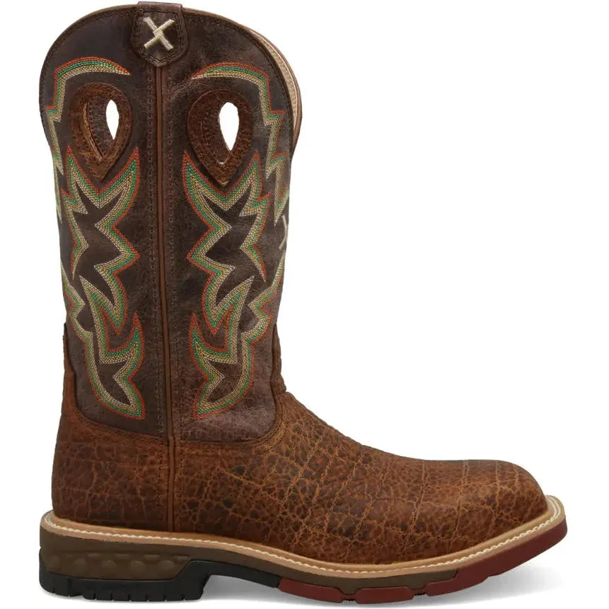 Twisted X Men's CellStretch 12" Comp Toe Pull On Western Work Boot - Tan - MXBN001