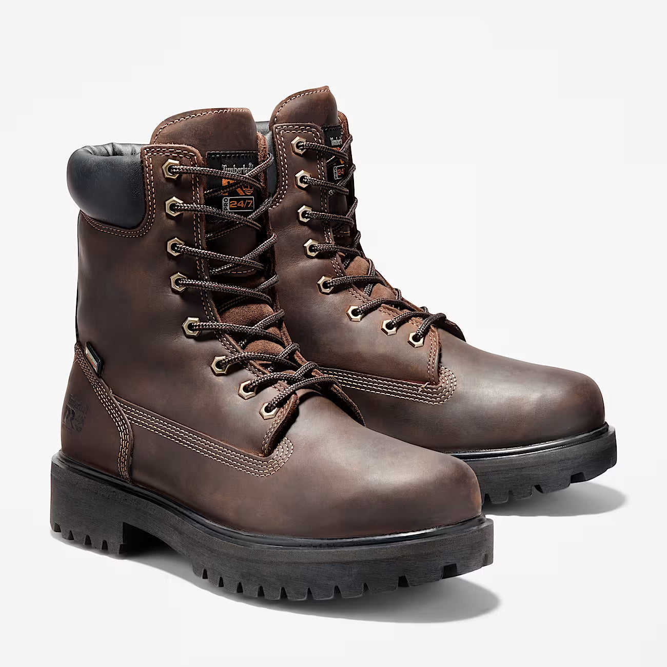 Timberland Pro Men's Direct Attach 8" Soft Toe Waterproof Work Boot - Brown - TB138022242 - Overlook Boots