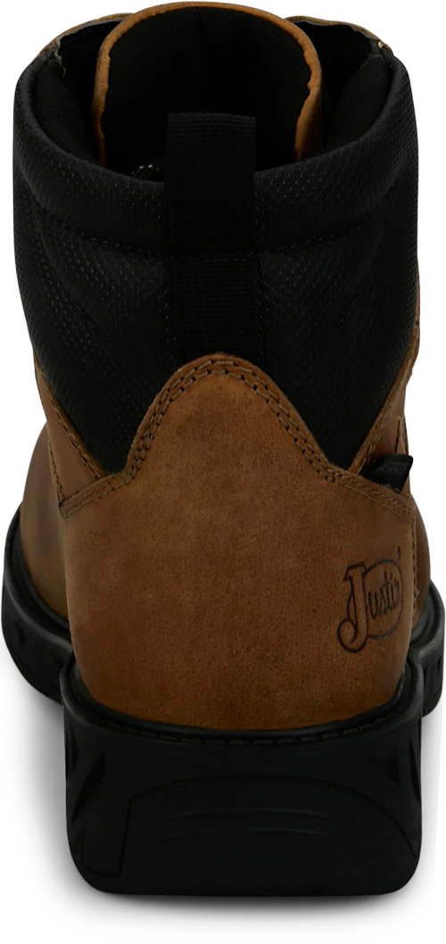 Justin Men's Gritland 6" Soft Toe Waterproof Work Boot - Brown - PD644