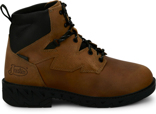 Justin Men's Gritland 6" Soft Toe Waterproof Work Boot - Brown - PD644 7 / Medium / Brown - Overlook Boots