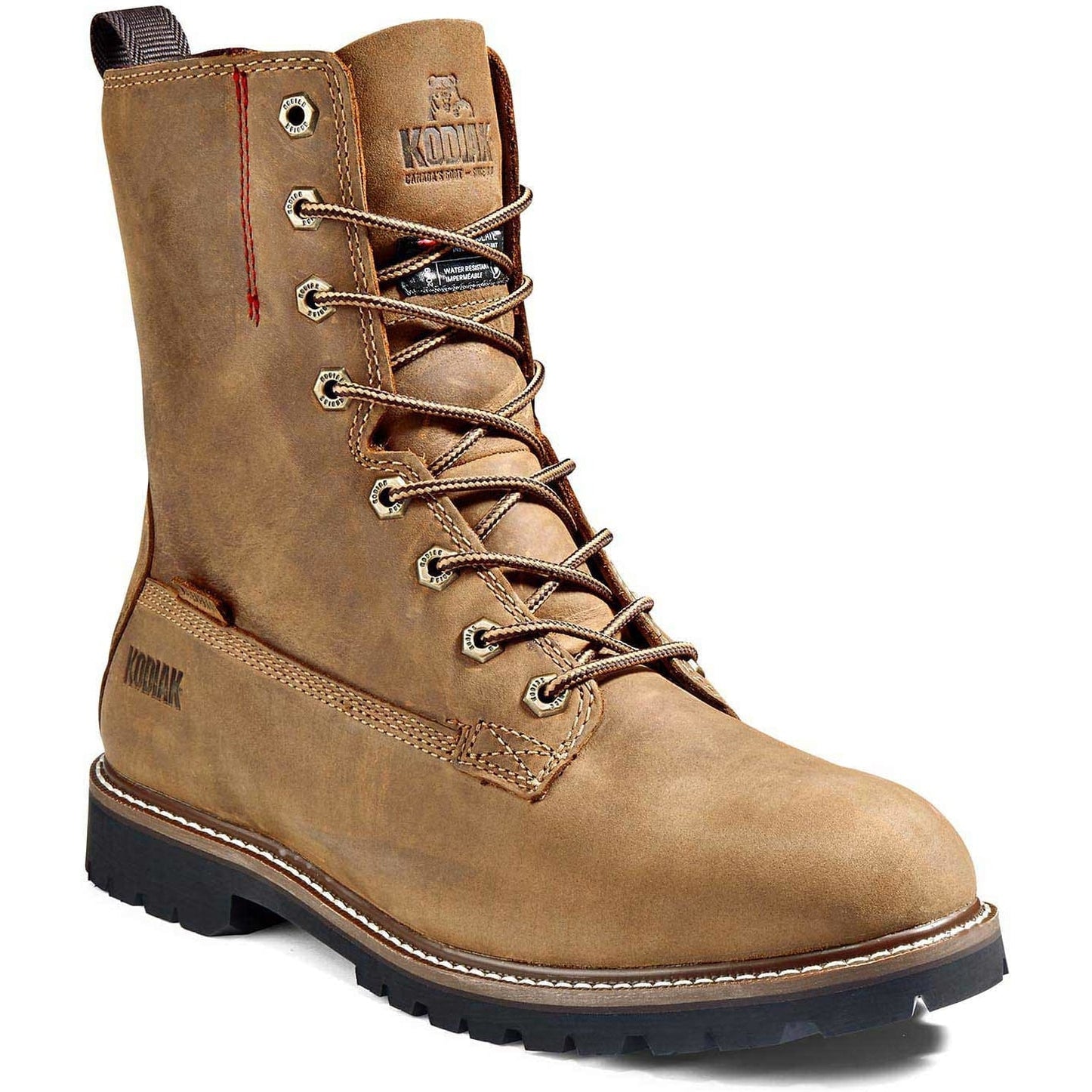Kodiak Men's Mckinney 8" WP 200G Slip Resist Work Boot -Brown- 4TDRBN 7 / Wide / Brown - Overlook Boots