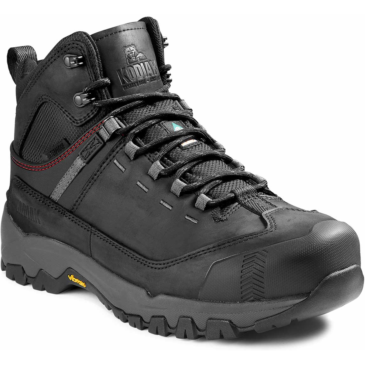 Kodiak Men's Quest Bound Comp Toe WP Hiker Work Boot -Black- 4TELBK 7 / Wide / Black - Overlook Boots