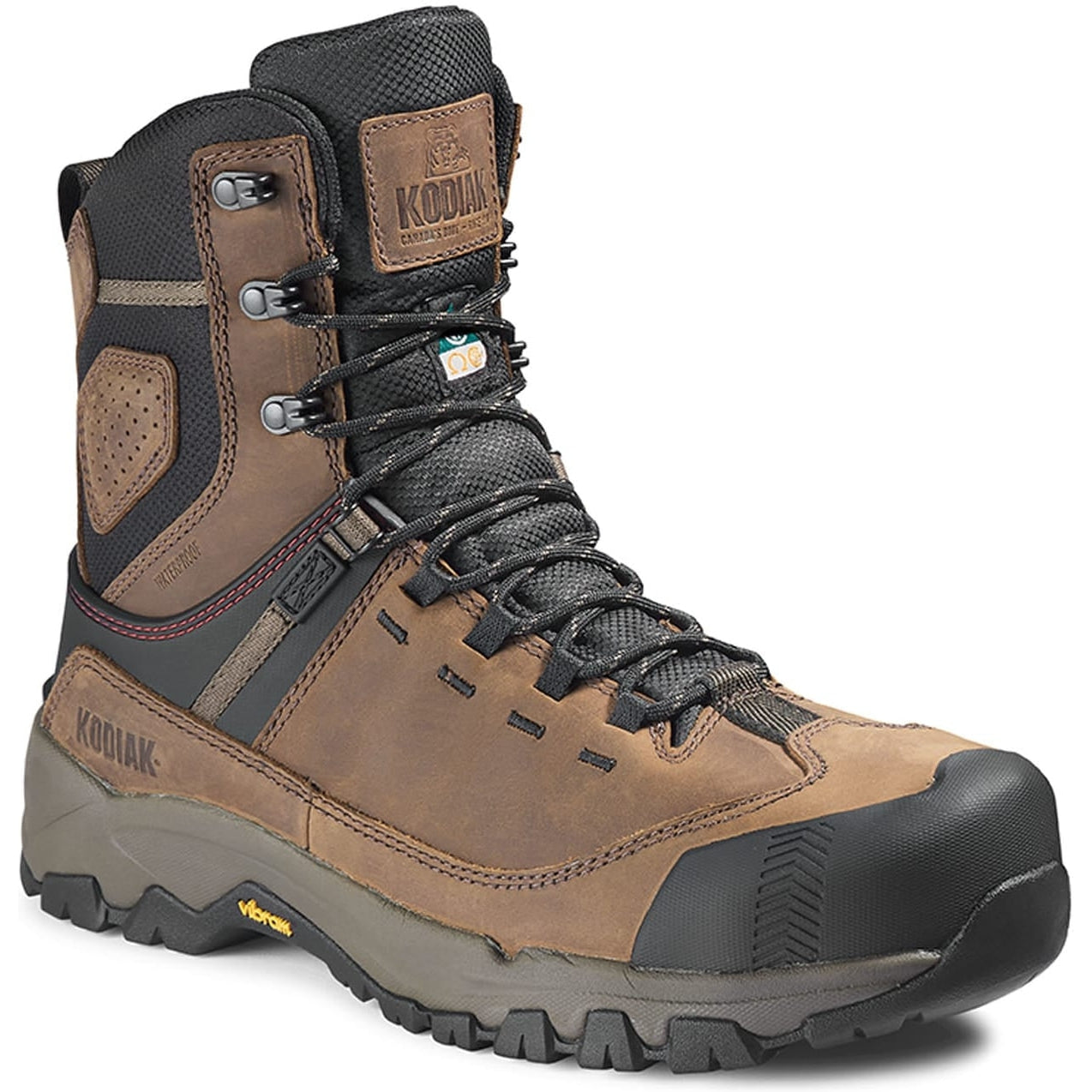 Kodiak Men's Quest Bound 8" Comp Toe WP Safety Work Boot -Brown- 4THHBN 7 / Wide / Brown - Overlook Boots